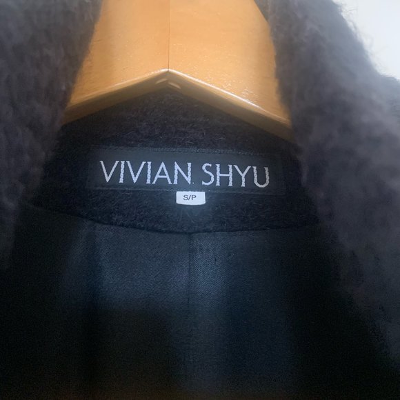 Vivian Shyu Black Wool Alpaca Mohair Designer Long Coat - Picture 5 of 8